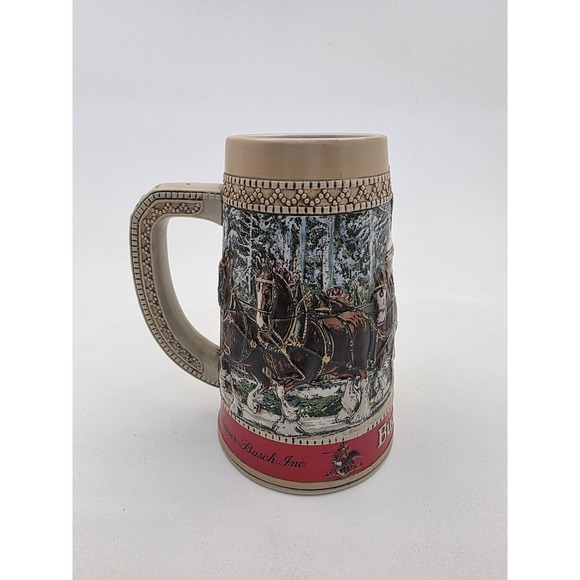Budweiser Other - Vintage 1987 Budweiser Holiday Stein Clydesdale Hitch Collector Series Beer Mug
